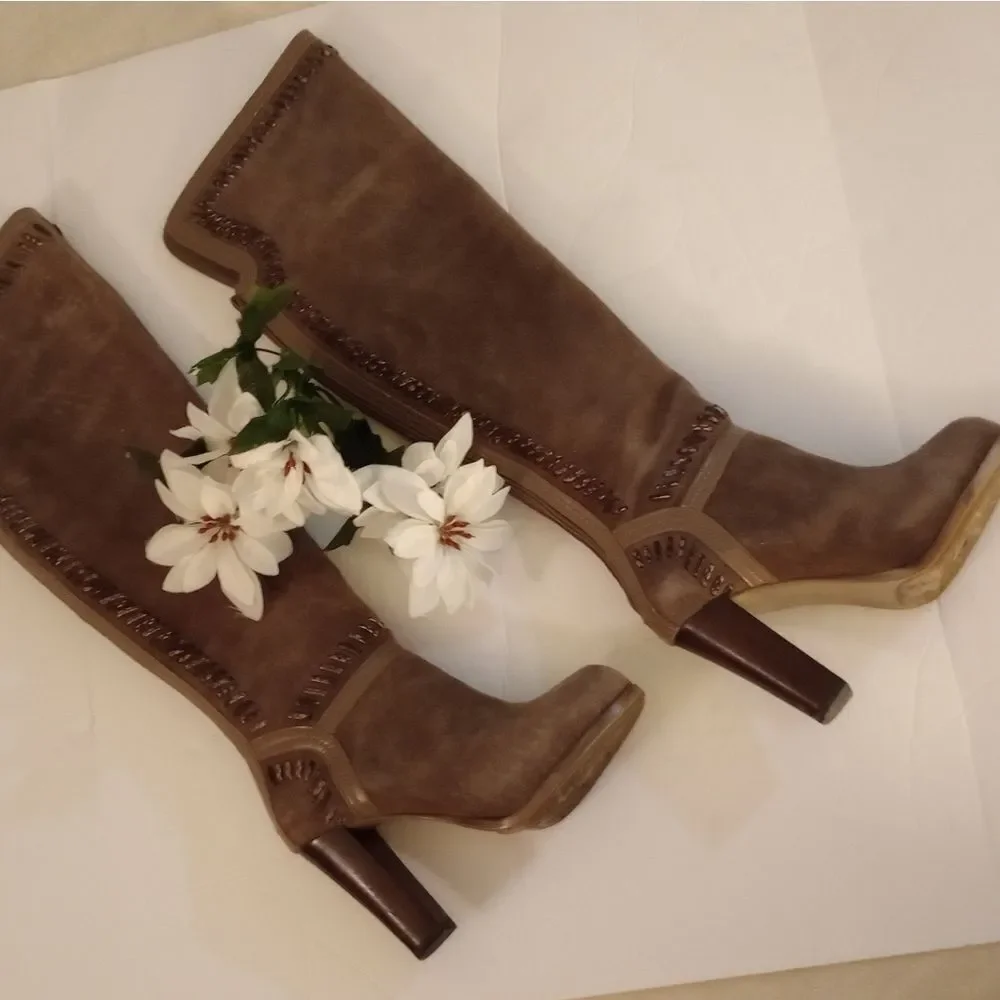 👢CARLOS SANTANA Marina Over-the-knee Marina Boots - Taupe